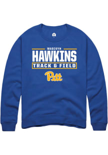Madisyn Hawkins Rally Mens Blue Pitt Panthers NIL Stacked Box Player Crew