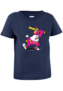 Slider Cleveland Guardians Infant Mascot At Bat Short Sleeve T-Shirt Navy Blue