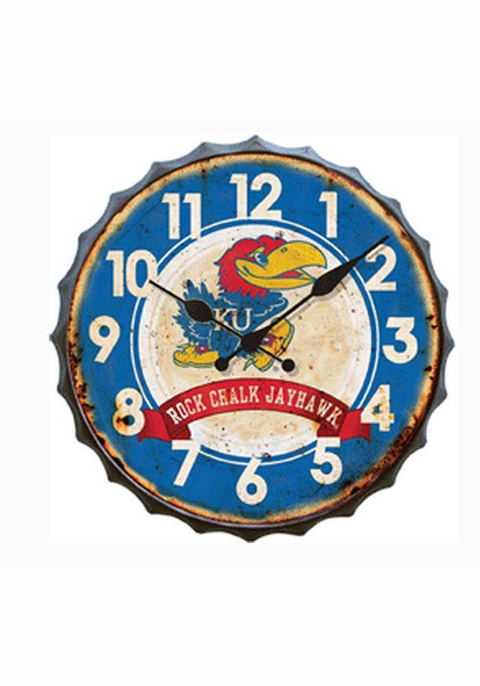 Kansas Jayhawks Bottle Cap Wall Clock