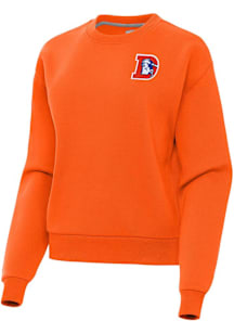 Antigua Denver Broncos Womens Orange Classic Victory Crew Sweatshirt