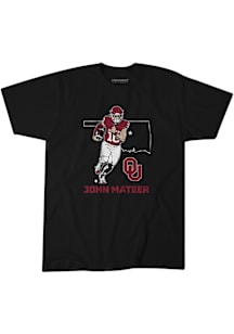 John Mateer Oklahoma Sooners Black Football Football Caricature Short Sleeve Fashion Player T Shir..