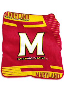 Maryland Terrapins Double Stripe Raschel Throw Blanket - Red