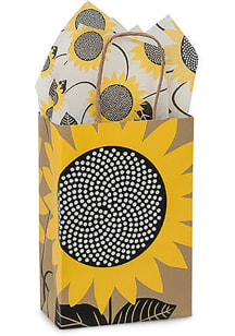 Kansas 5-1/2x3-1/4x8-3/8 Sunflower Brown Gift Bag