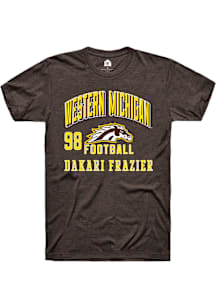 Dakari Frazier Western Michigan Broncos Brown Football NIL Arch Logo Short Sleeve Player T Shirt
