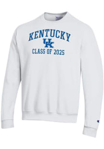 Champion Kentucky Wildcats Mens White Class of 2025 Text Powerblend Long Sleeve Crew Sweatshirt