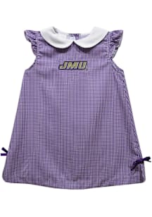 Vive La Fete James Madison Dukes Toddler Girls Purple Gingham Short Sleeve Dress