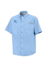 Columbia Kansas City Royals Mens Light Blue Tamiami Short Sleeve Dress Shirt