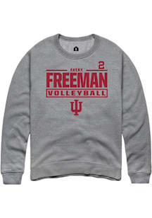 Avery Freeman Indiana Hoosiers Mens Graphite NIL Stacked Box Player Crew