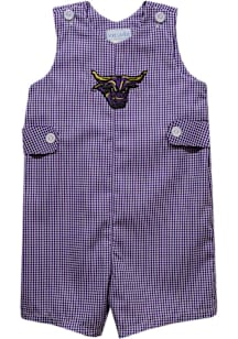 Vive La Fete Minnesota State Mankato Mavericks Baby Purple Gingham Overalls