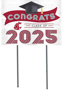 Washington State Cougars KH Sports Fan Class of 2025 graduation graphic Yard Sign - White