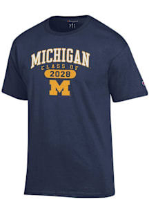 Champion Michigan Wolverines Navy Blue Class of 2028 Jersey Short Sleeve T Shirt