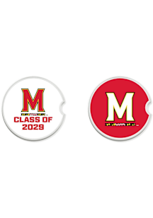 White Maryland Terrapins Class of 2029 Set of 2 Car Coaster