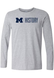 Mens Grey Michigan Wolverines School of History Tee