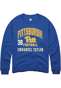 Emmanuel Taylor Rally Mens Blue Pitt Panthers NIL Arch Logo Player Crew