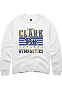 McKenzie Clark Rally Mens White Pitt Panthers NIL Striped Player Crew