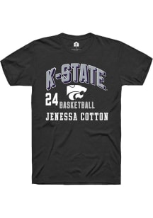 Jenessa Cotton Rally Mens Black K-State Wildcats NIL Arch Logo Player T Shirt