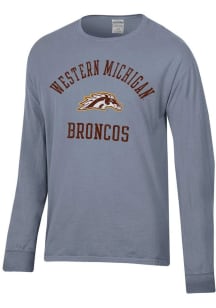 Mens Western Michigan Broncos Grey ComfortWash Arch Mascot Garment Dyed Tee
