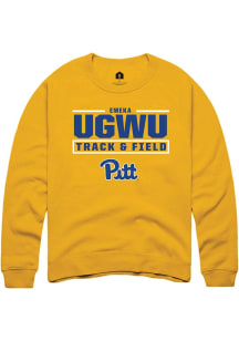 Emeka Ugwu Rally Mens Gold Pitt Panthers NIL Stacked Box Player Crew