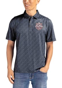 Cutter and Buck Indiana Hoosiers Mens Black 2025 CFP National Champions Pike Pebble Short Sleeve P..