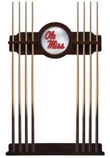 Ole Miss Rebels Solid Wood Cue Rack Pool Table