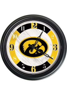 Black Iowa Hawkeyes Outdoor LED Wall Clock