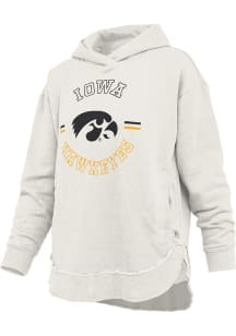 Womens Iowa Hawkeyes Oatmeal Pressbox Challenger Hooded Sweatshirt