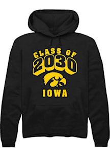 Summit Sportswear Iowa Hawkeyes Mens Black Class of 2030 Long Sleeve Hoodie