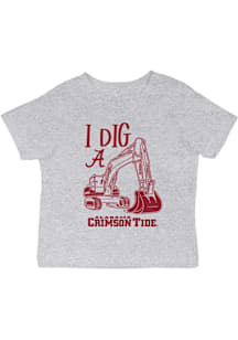 Vive La Fete Alabama Crimson Tide Infant Excavator Short Sleeve T-Shirt Grey