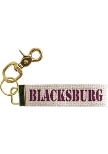 Blacksburg Dual Color Script Woven Keychain - Maroon