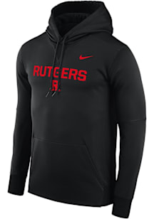 Nike Rutgers Scarlet Knights Mens Black Therma Essential Hood