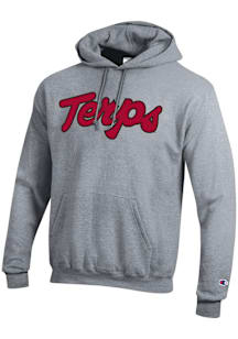 Mens Maryland Terrapins Grey Champion Embroidered Terps Script Hooded Sweatshirt