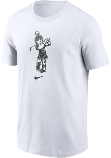 Michigan State Spartans White Nike Sparty Playing Golf Short Sleeve T Shirt