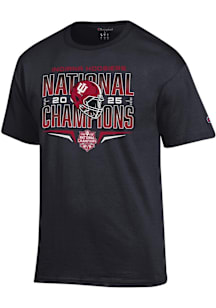 Champion Indiana Hoosiers Black 2025 CFP National Champions Schedule Short Sleeve T Shirt