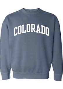 Summit Sportswear Colorado Mens Blue Wordmark Long Sleeve Crew Sweatshirt