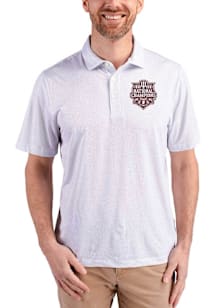 Cutter and Buck Indiana Hoosiers Mens White 2025 CFP National Champions Pike Symmetry Short Sleeve..