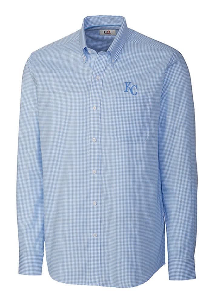 Kansas City Royals Cutter & Buck Advantage Tri-Blend Pique Mens Long Sleeve Polo