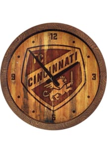 FC Cincinnati Faux Barrel Top Wall Clock