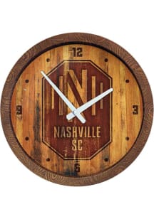 Nashville SC Faux Barrel Top Wall Clock
