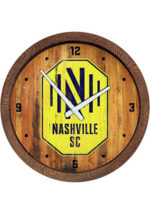 Nashville SC Faux Barrel Top Wall Clock
