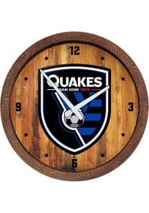 San Jose Earthquakes Faux Barrel Top Wall Clock