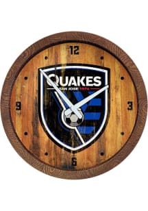 San Jose Earthquakes Faux Barrel Top Wall Clock