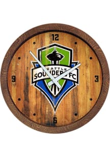 Seattle Sounders FC Faux Barrel Top Wall Clock