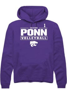 Caleigh Ponn Rally Mens Purple K-State Wildcats NIL Stacked Box Player Hood