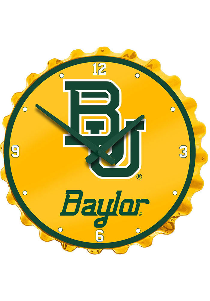 Baylor Bears Script Logo Bottle Cap Wall Clock