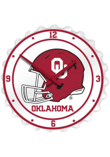 Oklahoma Sooners Helmet Bottle Cap Wall Clock