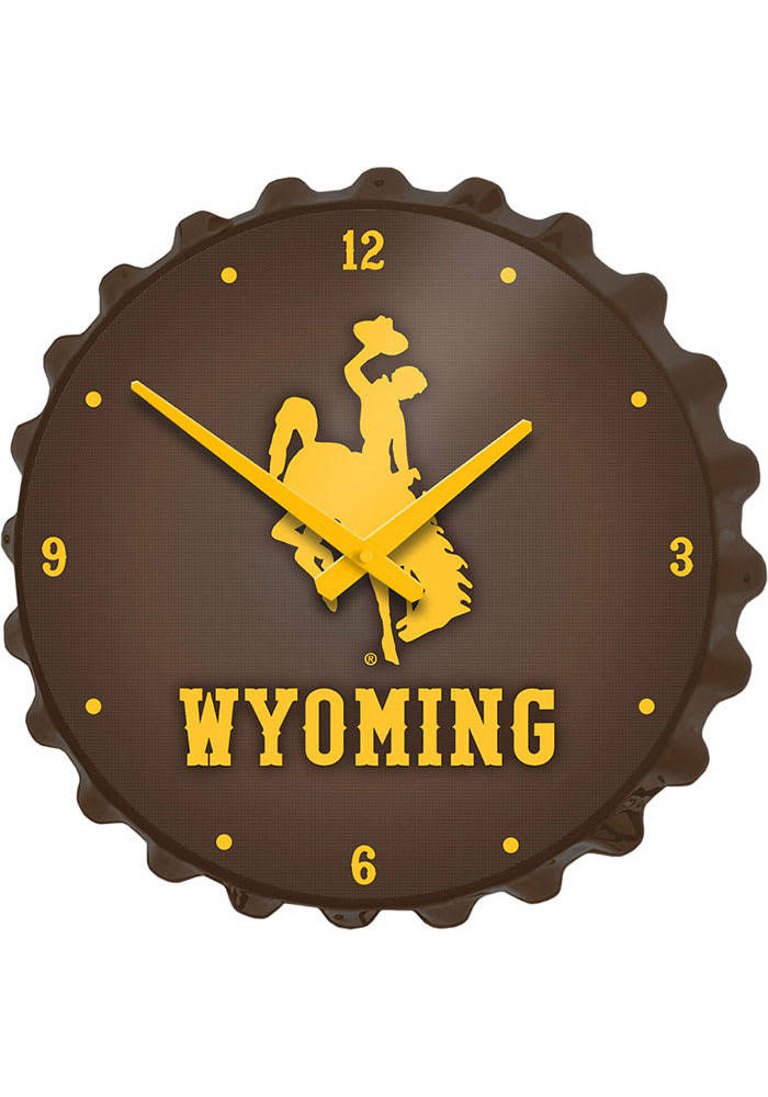 Wyoming Cowboys Bottle Cap Wall Clock