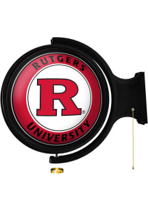 The Fan-Brand Rutgers Scarlet Knights Round Rotating Lighted Wall Sign