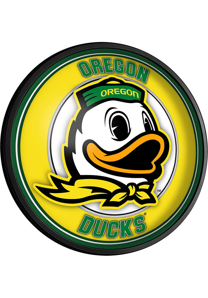 Oregon Ducks Mascot Round Slimline Lighted Sign