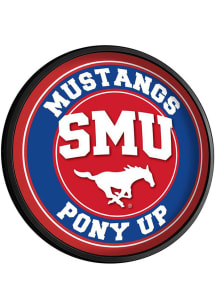 The Fan-Brand SMU Mustangs Pony Up Round Slimline Lighted Sign