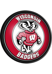 The Fan-Brand Wisconsin Badgers Mascot Round Slimline Lighted Sign